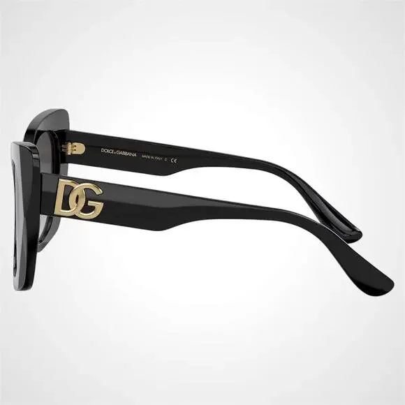 New Dolce & Gabbana Sunglasses Black Gold Butterfly Cat Eye 53-20